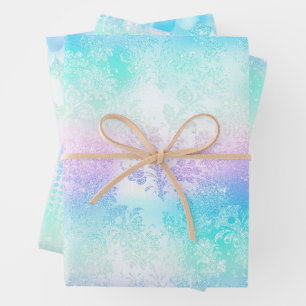 Hoja De Papel De Regalo Patrón iris glam iridiscente irlandés