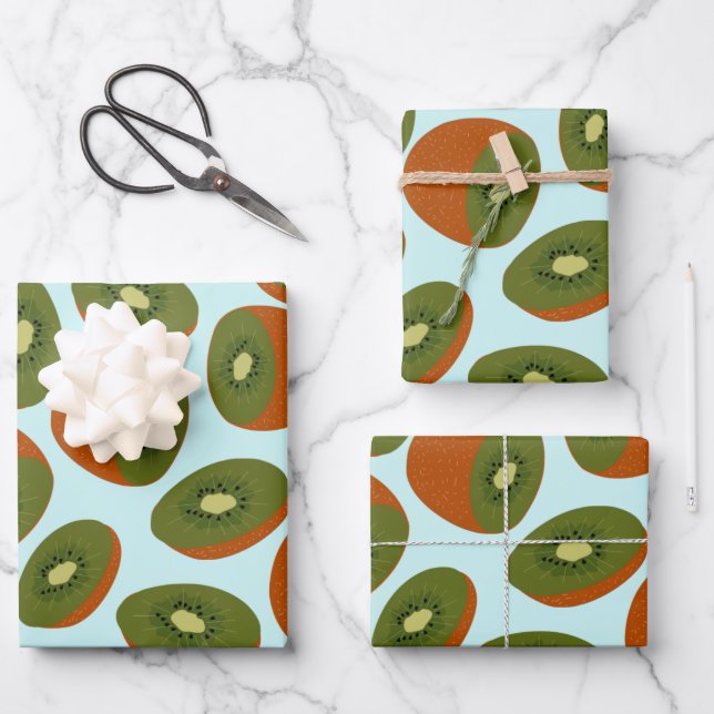 Hoja De Papel De Regalo Patrón Kiwifruit (Anverso)