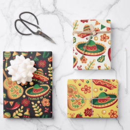 Hoja De Papel De Regalo Patrón mexicano del Cinco De Mayo
