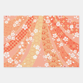 Hoja De Papel De Regalo Patrón Mezcla Kimono con Cinta