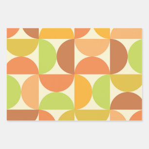 Hoja De Papel De Regalo Patrón minimalista de medio siglo con semicírculos