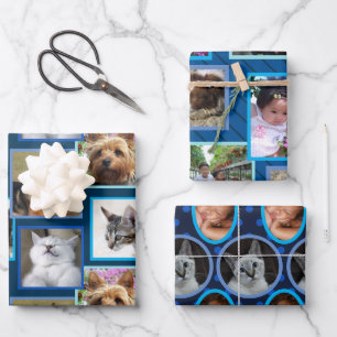 Hoja De Papel De Regalo Patrón moderno Azul oscuro en cualquier ocasión 9