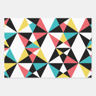 Hoja De Papel De Regalo Patrón moderno, colorido, divertido, moderno y geo
