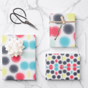 Hoja De Papel De Regalo Patrón moderno de círculos coloridos