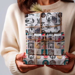 Hoja De Papel De Regalo Patrón moderno de collage de varias fotos