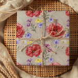 Hoja De Papel De Regalo Patrón moderno de flores silvestres color y beige<br><div class="desc">Elementos de flores silvestres coloridas dispuestos en un patrón general. Pintura acuarela original del estudio. Ideal para bodas,  aniversarios,  cumpleaños y más. Vea otros elementos de esta colección de bodas única.</div>