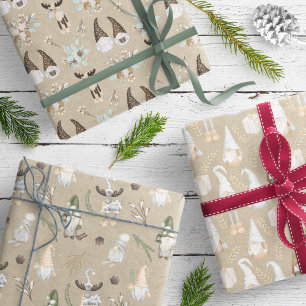 Hoja De Papel De Regalo Patrón moderno de nomo neutro de Kraft
