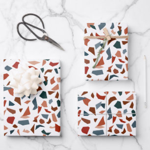 Hoja De Papel De Regalo Patrón moderno de terrazzo abstracto