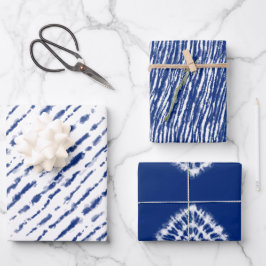 Hoja De Papel De Regalo Patrón moderno unisex acuarela azul tiña