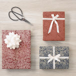 Hoja De Papel De Regalo Patrón Morris vintage rojo azul pájaro y anémona<br><div class="desc">Las tres hojas de papel de regalo son variantes de color rojo y azul del patrón vintage "Pájaro y Anémona" de William Morris,  de 1881,  ahora en dominio público.</div>