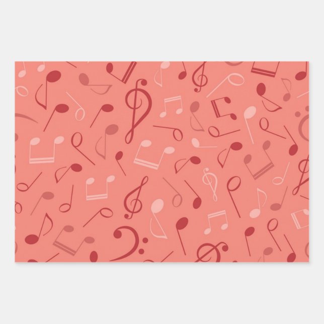 Hoja De Papel De Regalo Patrón musical (Anverso)
