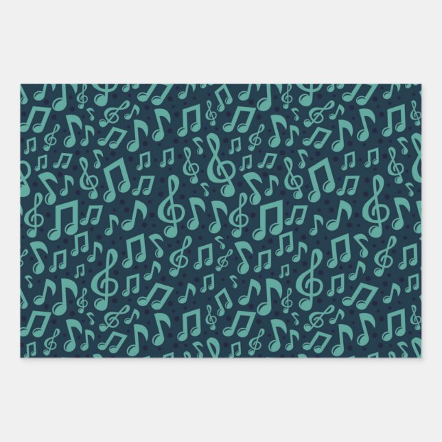Hoja De Papel De Regalo Patrón musical (Anverso)