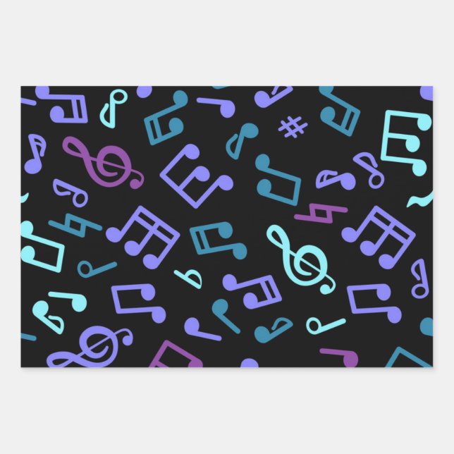 Hoja De Papel De Regalo Patrón musical (Anverso)