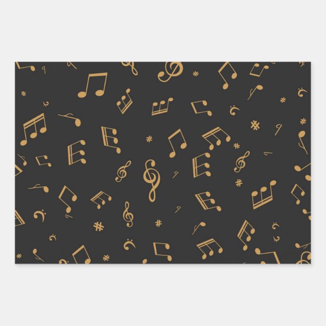 Hoja De Papel De Regalo Patrón musical (Anverso)