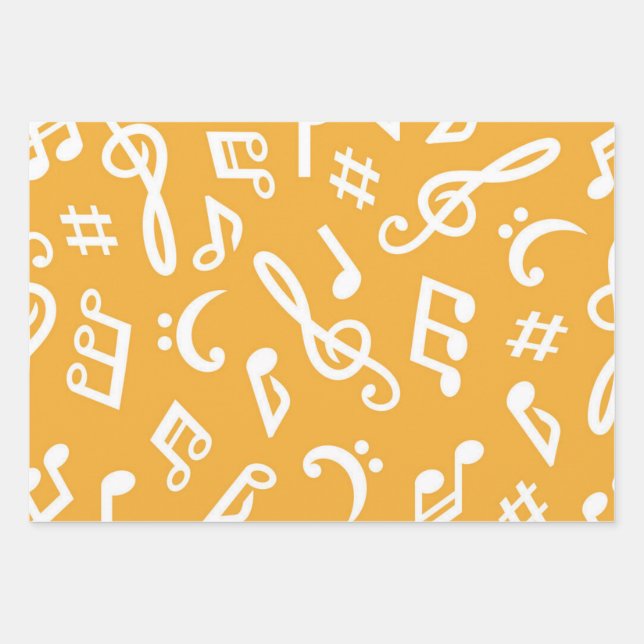 Hoja De Papel De Regalo Patrón musical (Anverso)