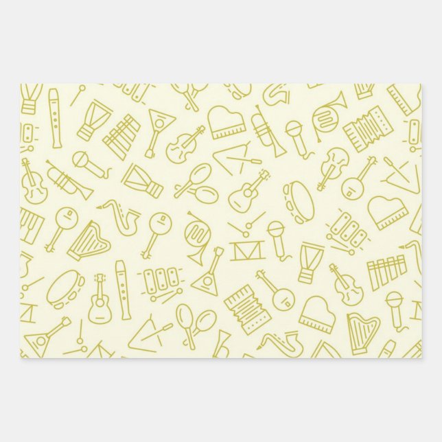 Hoja De Papel De Regalo Patrón musical (Anverso)