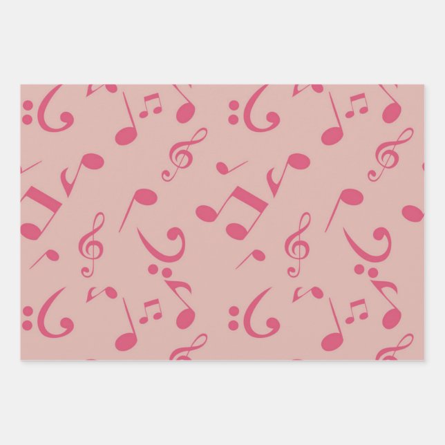 Hoja De Papel De Regalo Patrón musical (Anverso)