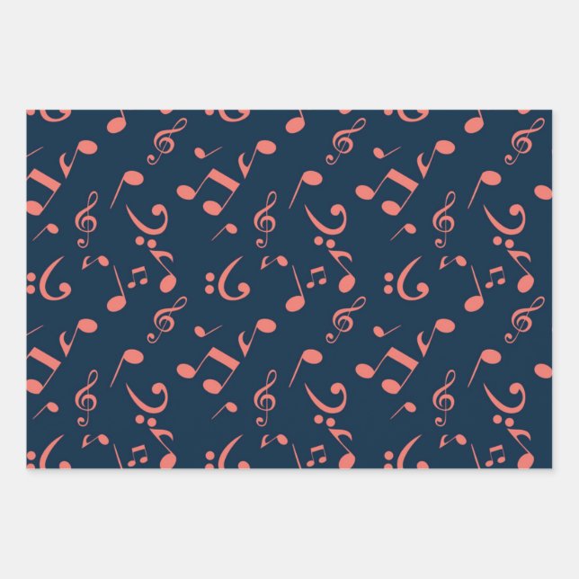 Hoja De Papel De Regalo Patrón musical (Anverso)