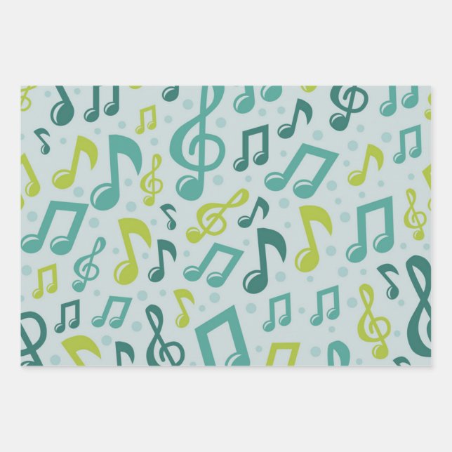 Hoja De Papel De Regalo Patrón musical (Anverso)