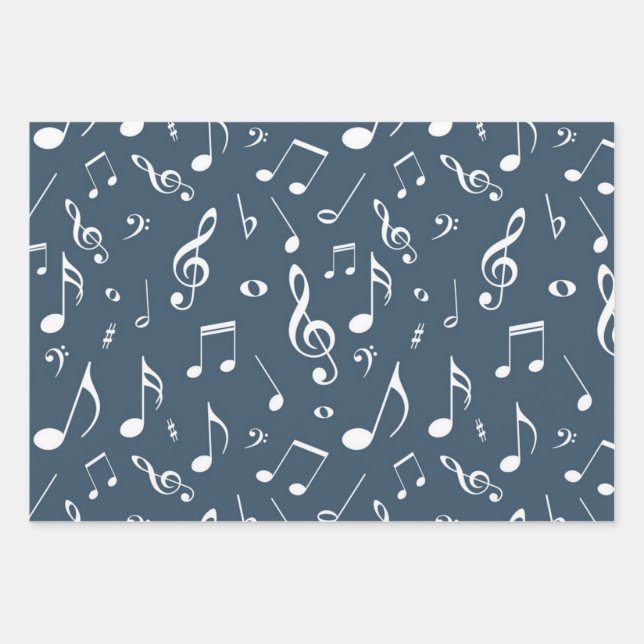 Hoja De Papel De Regalo Patrón musical (Anverso)
