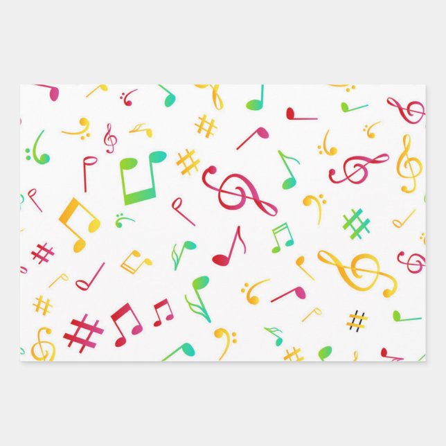 Hoja De Papel De Regalo Patrón musical (Anverso)