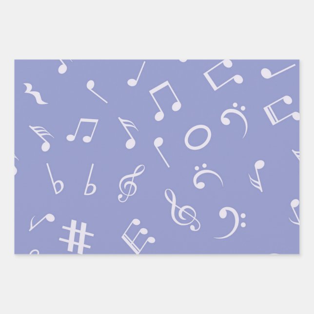 Hoja De Papel De Regalo Patrón musical (Anverso)