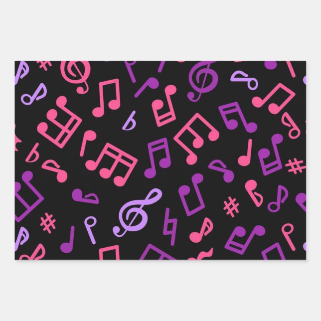 Hoja De Papel De Regalo Patrón musical (Anverso)