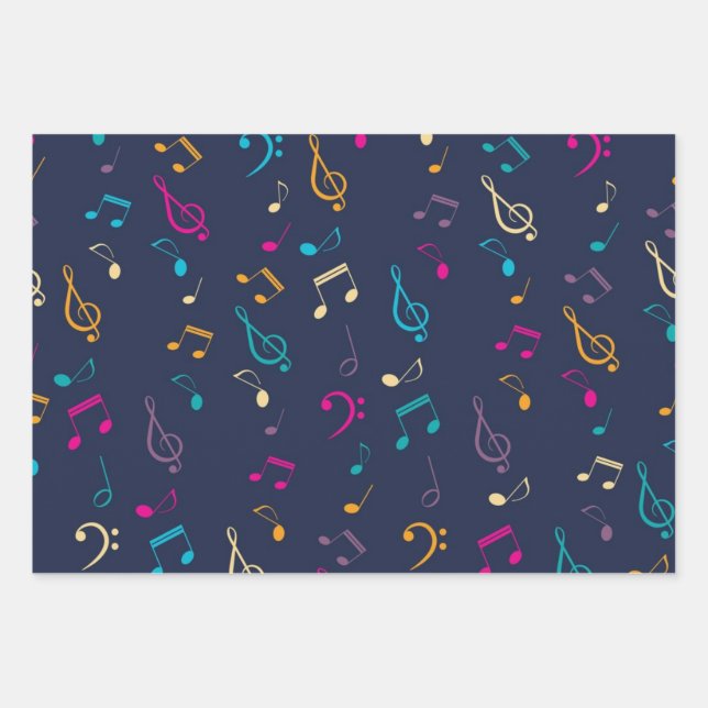 Hoja De Papel De Regalo Patrón musical (Anverso)