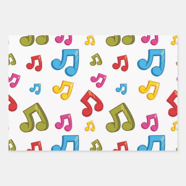 Hoja De Papel De Regalo Patrón musical (Anverso)