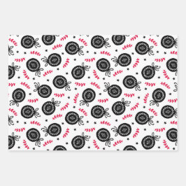 Hoja De Papel De Regalo Patrón navideño estilo escandinavo de los navidade