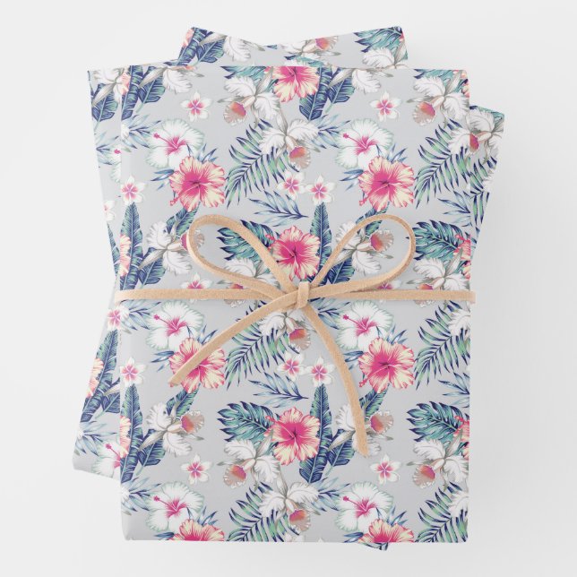 Hoja De Papel De Regalo Patrón Orquídea Tropical (In situ)