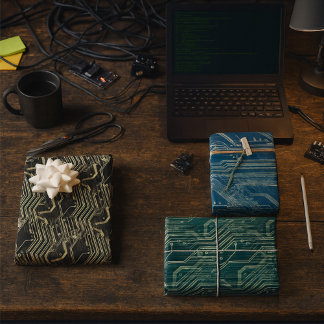 Hoja De Papel De Regalo Patrón PCB Quirky Resumen Geek electrónico