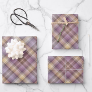 Hoja De Papel De Regalo Patrón Polvoriento Grisáceo Marrón Y Púrpura Color