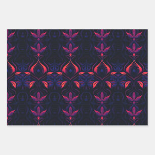 Hoja De Papel De Regalo Patrón psicodélico neón Art Nouveau