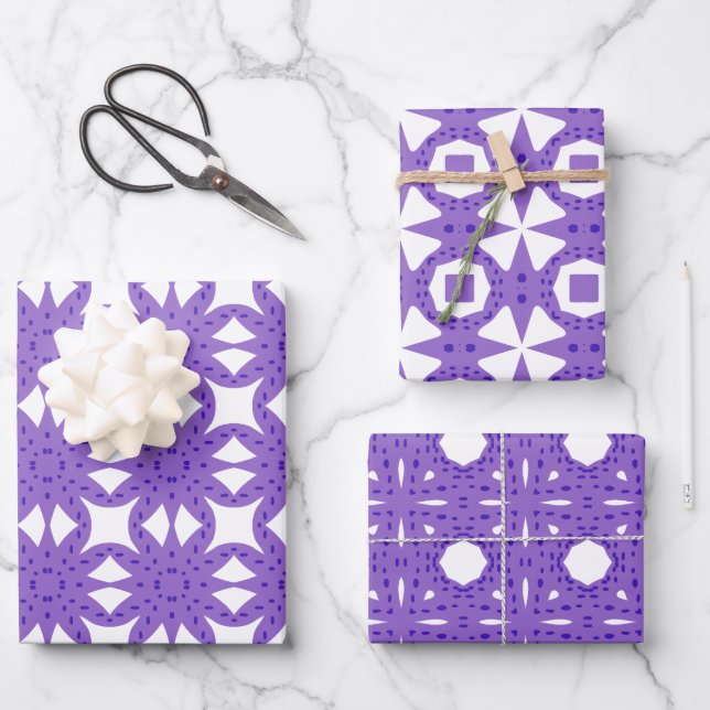 Hoja De Papel De Regalo Patrón Purplen (Anverso)