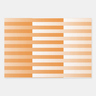 Hoja De Papel De Regalo Patrón rayado blanco naranja