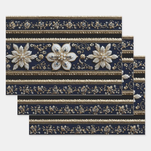 Hoja De Papel De Regalo Patrón resumen de navidades (Set)