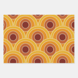 Hoja De Papel De Regalo Patrón retro de amanecer Art Deco