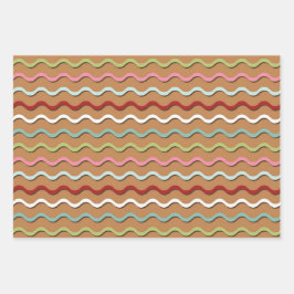 Hoja De Papel De Regalo Patrón retro Gingerbread