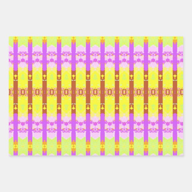 Hoja De Papel De Regalo Patrón rococo amarillo (Anverso)