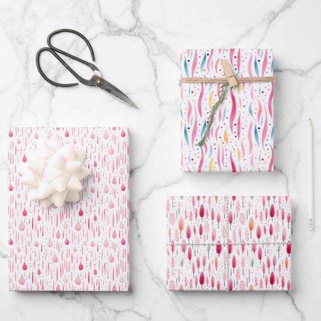 Hoja De Papel De Regalo Patrón rosa suave (Anverso)