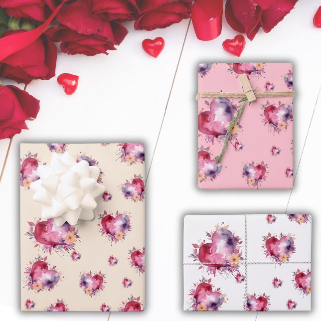 Hoja De Papel De Regalo Patrón San Valentín de latidos (Subido por el creador)