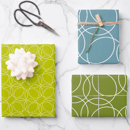 Hoja De Papel De Regalo Patrón simple moderno en verde