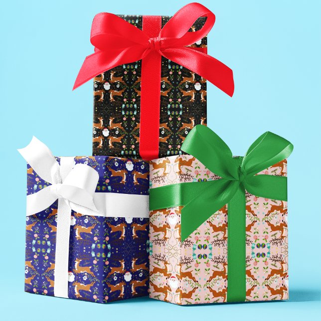 Hoja De Papel De Regalo Patrón sin problemas de renos de los navidades (Subido por el creador)