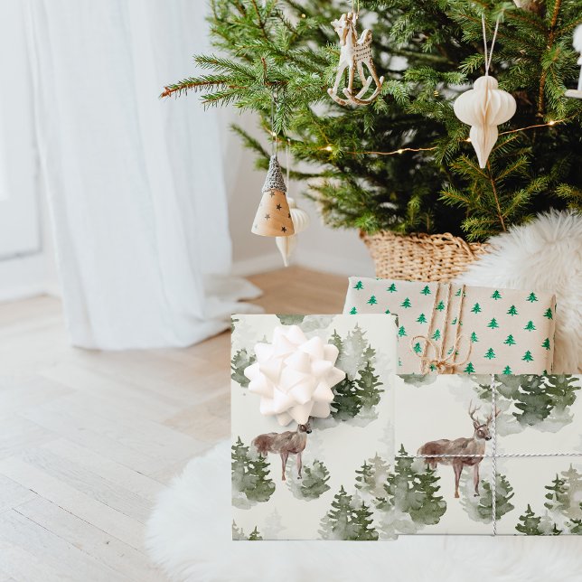 Hoja De Papel De Regalo Patrón sin problemas del bosque acuático (Subido por el creador)
