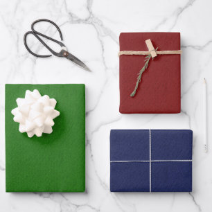 HOJA DE PAPEL DE REGALO PATRÓN SÓLIDO ROJO AZUL VERDE DE LA LÍNEA VERDE
