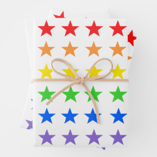 Hoja De Papel De Regalo Patrón Starry de color moderno