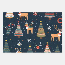 Hoja De Papel De Regalo Patrón temático Navidades festivos