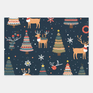 Hoja De Papel De Regalo Patrón temático Navidades festivos