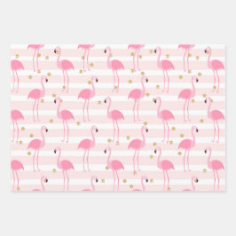 Hoja De Papel De Regalo Patrón travieso de flamenco rosa